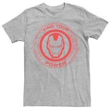 Мужская футболка с логотипом Marvel Iron Man Find Your Power Simple Marvel