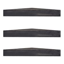 Плавающие угловые полки из черного дерева в стиле ар-деко в стиле модерн, 3 шт. Набор American Art Décor