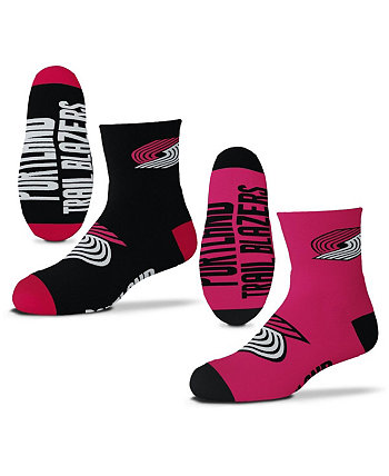 Комплект из двух пар носков молодежной команды Portland Trail Blazers для мальчиков и девочек длиной в четверть длины For Bare Feet