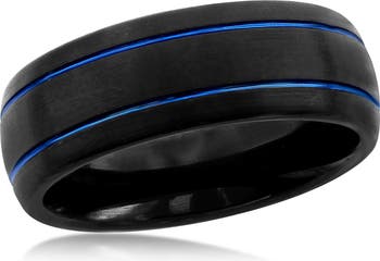 Синий полосатый вольфрамовый браслет вечности BLACKJACK