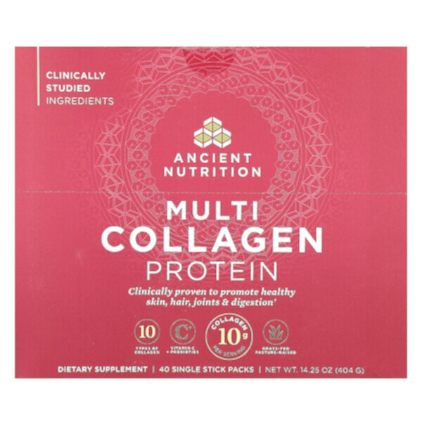 Мультиколлагеновый протеин, 40 отдельных пакетиков по 10,1 г (0,36 унции) каждый Ancient Nutrition