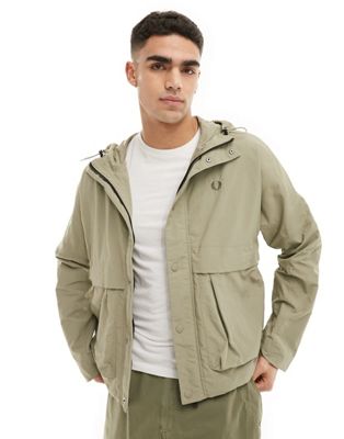 Fred Perry parka with hood in beige  Fred Perry