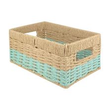 Belle Maison Paper Weave Basket With Accent Base Belle Maison