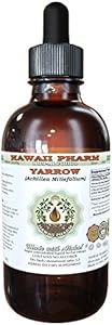 Hawaii Pharm Yarrow Alcohol-FREE Liquid Extract (Жидкий экстракт), Organic Yarrow (Achillea millefolium) Dried Herb Glycerite Natural Herbal Supplement, USA 2 fl.oz (Унции) Hawaii Pharm