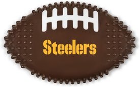 Pets First Pittsburgh Steelers Hard Nylon Football Dog Chew Toy, Brown Pets First