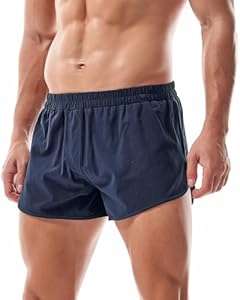 AMY COULEE Mens Lounge Shorts Workout Gym Shorts Lightweight Split Side Cotton Sleep Bottoms Amy Coulee