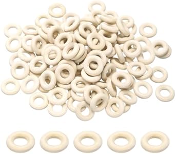 uxcell 250 PCS 15mm /0.6in inch Natural Wood Craft Ring, Small Wooden Rings Circle, Unfinished Solid Wood Pendant Connectors for DIY Craft, Macrame, Ring Pendant and Jewelry Making Uxcell