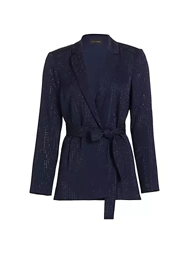 Brett Crystal-Embellished Belted Jacket Kobi Halperin