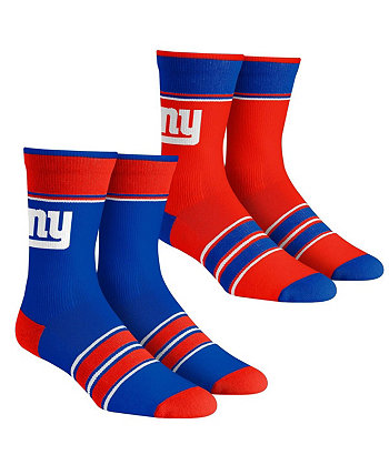 Мужские и женские носки New York Giants, комплект из 2 носков Team Crew в несколько полосок Rock 'Em
