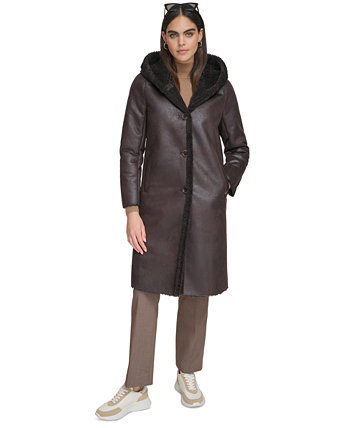 Женское Пальто с Имитацией Овчины и Капюшоном Calvin Klein Calvin Klein