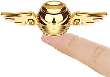 Golden Fidget Spinners Toys Metal for Kids Adults - Cool Finger Hand Spinner Orb Ball Toys for Age 3-12 Boys, Desk Toy Decoration Gift for Sensory Anxiety Stress Relief Autism Anzmtosn