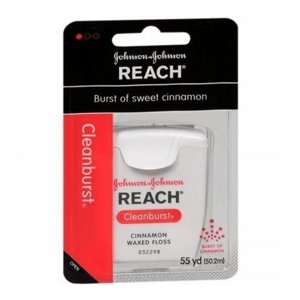 Reach Cleanburst Waxed Floss, Cinnamon Flavor Dental Floss, 55 yd JOHNSON & JOHNSON