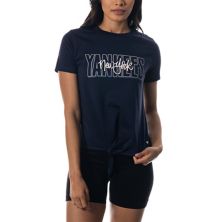 Women's The Wild Collective Navy New York Yankees Twist Front T-Shirt The Wild Collective