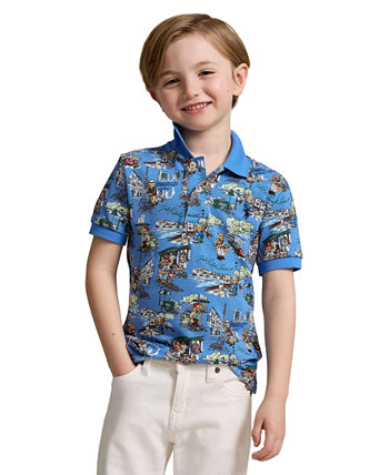 Рубашка-поло из хлопковой сетки с изображением медведя для малышей и маленьких мальчиков Polo Ralph Lauren