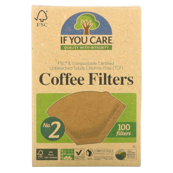Кофейные фильтры, размер № 2, 100 фильтров If You Care
