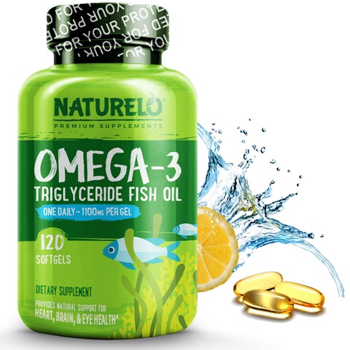 Omega-3 Триглицерид Рыбий Жир - 1100 мг - 120 мягких капсул - NATURELO NATURELO