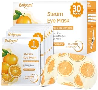 30Packs Steam Eye Mask, Heated Eye Mask Warm Compress for Eyes, Self Heating Disposable Eye Masks, Sleep Mask for Home, Spa, Office, Travel Essentials & Relaxation Gifts (Chamomile) BeHoomi