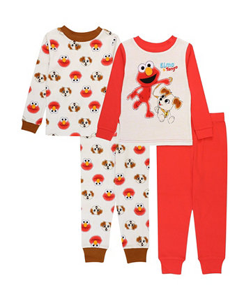 Пижамы для маленьких мальчиков, комплект из 4 предметов Sesame Street
