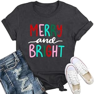 Women Merry Christmas Shirt Xmas Holiday T-Shirt Christmas Tree Cake Shirt IFQ