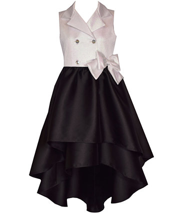 Платье-смокинг без рукавов для больших девочек, двойное платье с высоким и низким вырезом Bonnie Jean