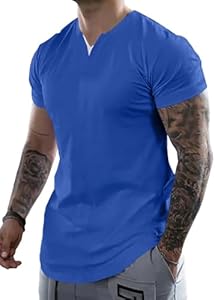 Mens Henley Shirts Short Sleeve Summer Casual V Neck Cotton Tee Shirts Dokotoo Men