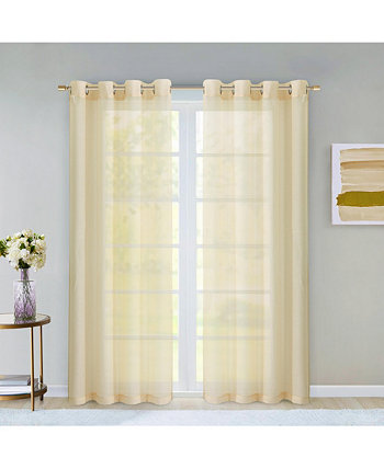 Прозрачная оконная панель с люверсами Malibu Linen Look, 110 "x 84" Dainty Home