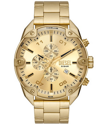 Мужские золотые часы-браслет из нержавеющей стали с шипами, 49 мм Diesel