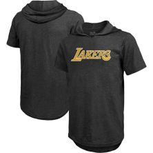 Мужская черная футболка с капюшоном Majestic Threads Los Angeles Lakers с надписью Tri-Blend Majestic