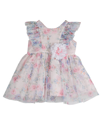 Социальное платье из сетки с цветочным принтом для маленьких девочек с чехлом для подгузников Rare Editions