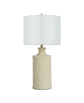 30-дюймовая настольная лампа с текстурированными листьями белого цвета StyleCraft Home Collection