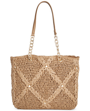 Mariahh Studded Extra-Large Woven Straw Tote, Created for Macy's I.N.C. International Concepts
