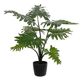 Vickerman Artificial Potted Grand Philodendron Bush Floor Decor Vickerman