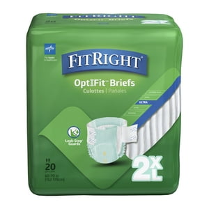 Подгузники для взрослых с вкладками Ultra Absorbency 2XL, 60-70 дюймов, 80 шт FitRight