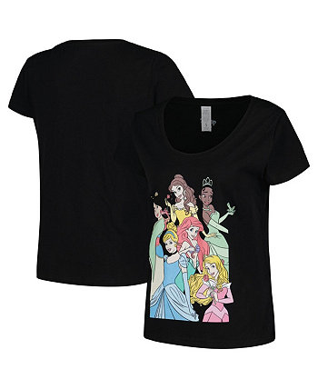 Женская черная футболка с круглым вырезом и рисунком принцессы Диснея Mad Engine