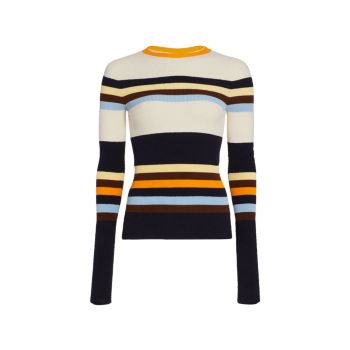 Полосатый свитер с круглым вырезом Victoria Beckham