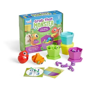 hand2mind Grab That Monster Fine Motor Activity Set, Fine Motor Skills Games for Toddlers, Occupational Therapy Toys Hand2mind