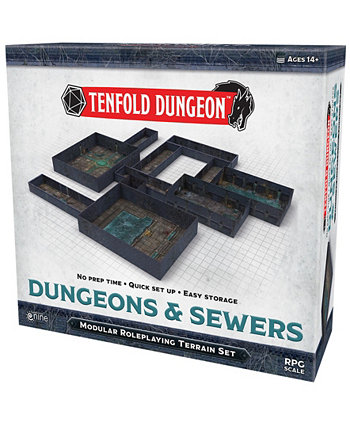 Tenfold Dungeon Dungeons Sewers Модульная ролевая игра Terrain 5E Ролевая игра Приключения Набор из 5 предметов Gale Force Nine