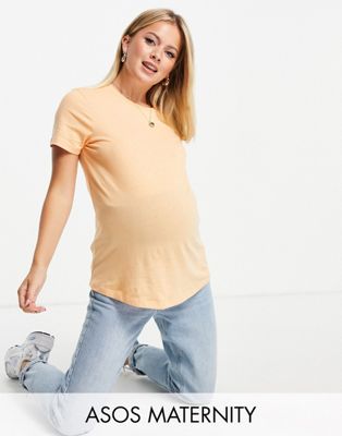 Персиковая футболка с круглым вырезом из органического хлопка ASOS DESIGN Maternity ASOS Maternity