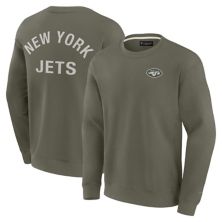 Unisex Fanatics Signature Olive New York Jets Super Soft Pullover Crew Sweatshirt Fanatics Signature