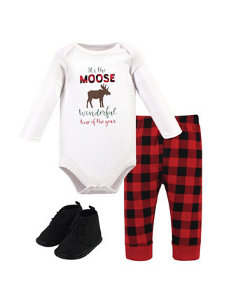 Боди для маленьких девочек и мальчиков Moose Wonderful Time, комплект брюк и обуви, набор из 3 шт. Hudson Baby