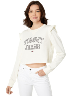 Укороченный университетский пуловер с оборками Tommy Jeans