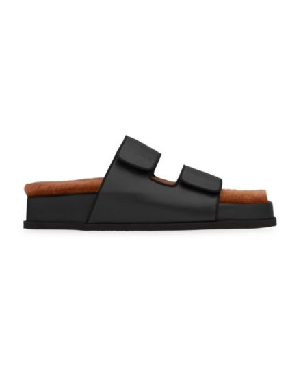 Dombai Shearling-Lined Leather Slides Neous