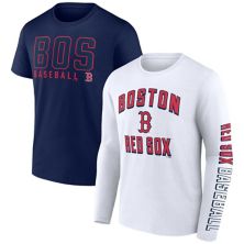 Men's Fanatics Branded Navy/White Boston Red Sox Two-Pack Combo T-Shirt Set Fanatics