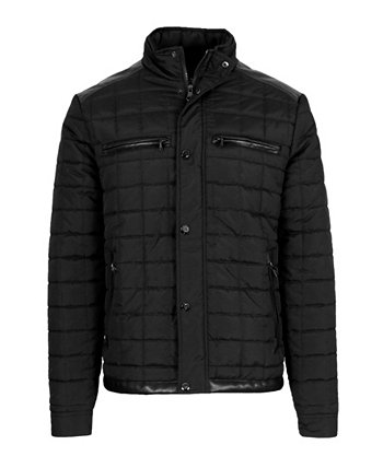Men's Lightweight Quilted Jacket with Synthetic Trim Design Spire By Galaxy