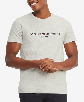 Мужская футболка с круглым вырезом и короткими рукавами с вышитым логотипом Tommy Hilfiger