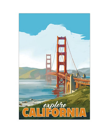 Безрамная свободно плавающая графическая панель из закаленного стекла "Golden Gate Gaze", 36 x 24 x 0,2 дюйма Empire Art Direct