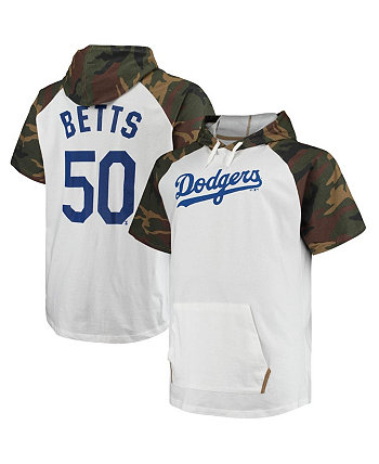Мужская белая футболка с капюшоном Mookie Betts Los Angeles Dodgers Player Big and Tall реглан Profile