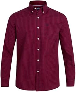 Chaps Men's Long Sleeve Button-Down Shirt - Classic Woven Wrinkle-Resistant Formal Collared Shirt for Men (Sizes: S-XXL) Chaps