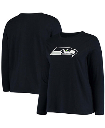 Женская футболка больших размеров с длинным рукавом с логотипом и логотипом Seattle Seahawks Primary Fanatics