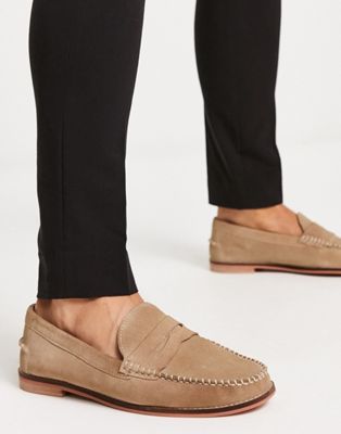 Office Marvin Penny Loafers in beige suede Office